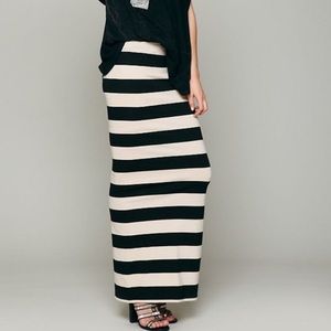 Free People Rugby Striped Column Maxi Skirt
